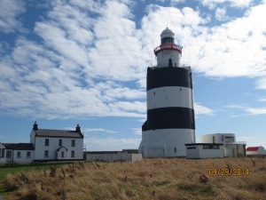 Hook Lighthouse - the skinnier white part at the top was built for the light.